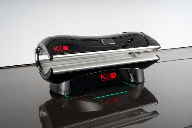 K2 red light therapy pod designed for full-body recovery and performance, featuring advanced red and near-infrared wavelengths.